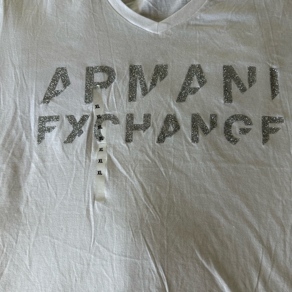 Men's Basic Logo Armani exchange V Neck T shirt sz XL - Picture 8 of 8